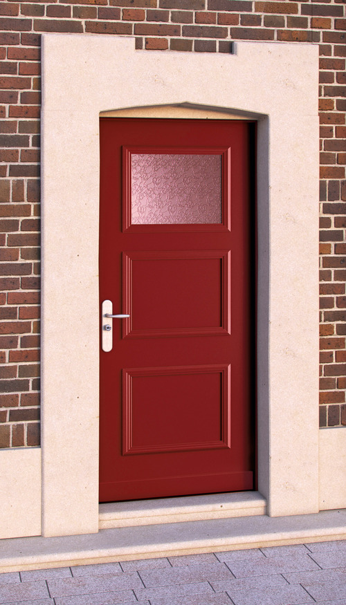 Porte blindée Fichet sécurisée maison rouge – offre spéciale